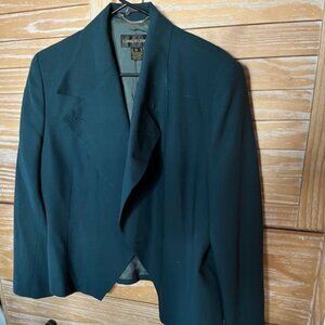Classiques Entier Short Blazer 100% Wool Size Large Teal Green EX